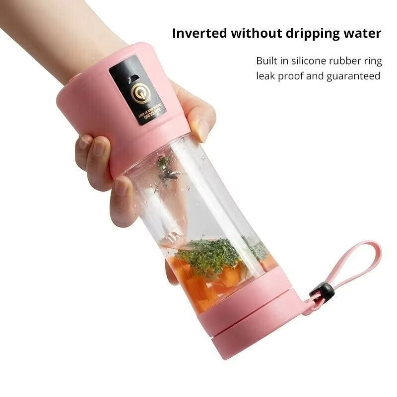 পোর্টেবল USB রিচার্জেবল জুসার ব্লেন্ডার (380ML) – ৬ ব্লেড স্মুদি মেকার 🥤⚡