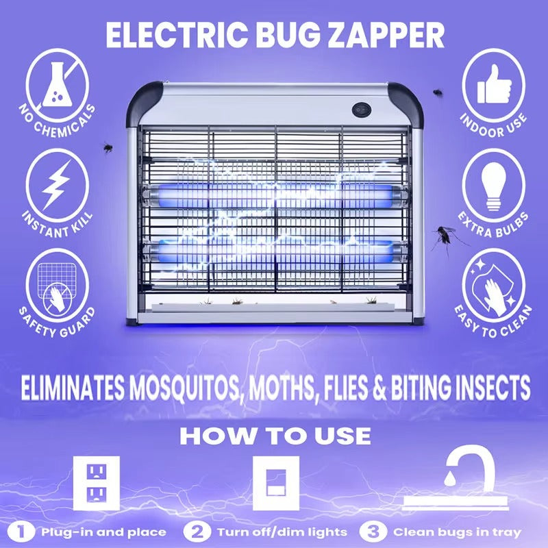 LED UV ইলেকট্রিক মশা ও মাছি মারার লাইট – ইনডোর ইনসেক্ট কিলার ট্র্যাপ 🦟⚡