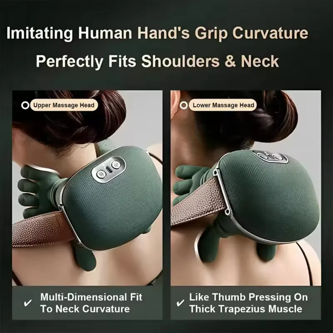 Neck & Shoulder Massager 💆‍♂️ | 3D Deep Kneading + Heat Therapy 🔥 Pain Relief in Minutes