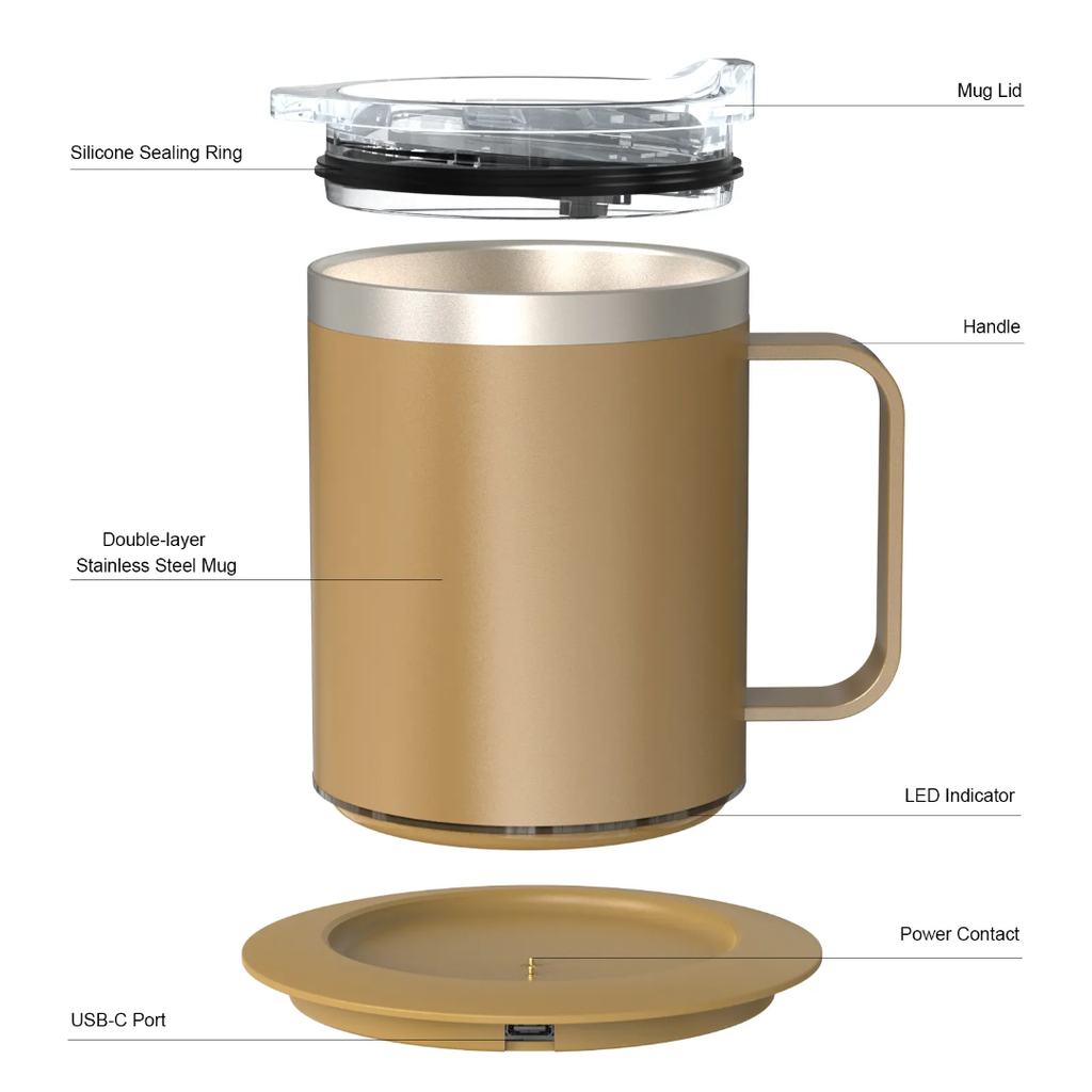 Smart Temperature Control Coffee Mug Warmer Set – Ceramic Mug with Heating Base