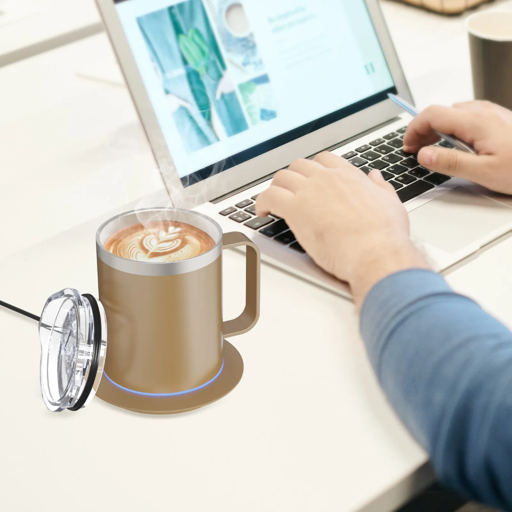 Smart Temperature Control Coffee Mug Warmer Set – Ceramic Mug with Heating Base