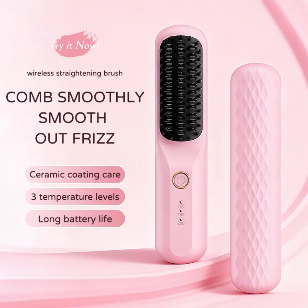 ইলেকট্রিক হেয়ার স্ট্রেইটনার কম্ব | Adjustable Temperature Hair Straightener | Negative Ion Hair Comb | 2-in-1 Straight & Smooth Hair Tool