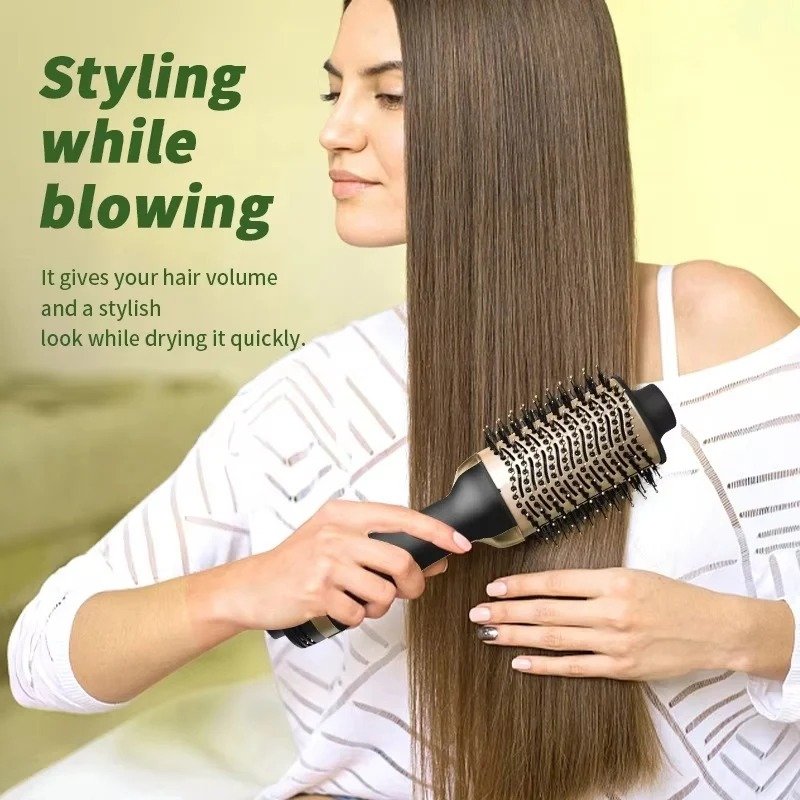 ২-ইন-১ হেয়ার ড্রায়ার ও স্টাইলিং ব্রাশ – Professional Hot Air Brush Set (Detachable) 💇♀️✨
