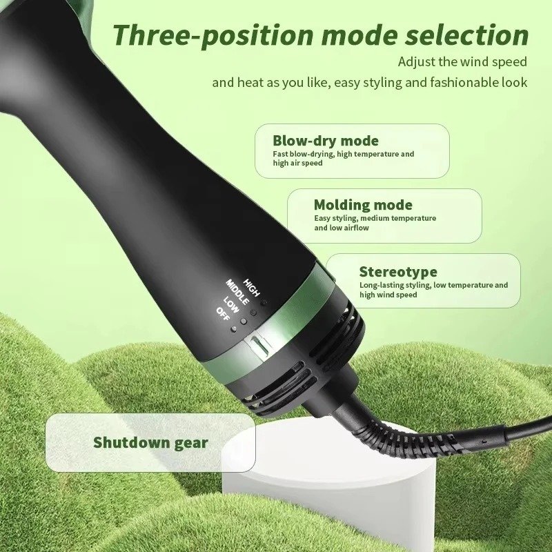 ২-ইন-১ হেয়ার ড্রায়ার ও স্টাইলিং ব্রাশ – Professional Hot Air Brush Set (Detachable) 💇♀️✨ - Image 5